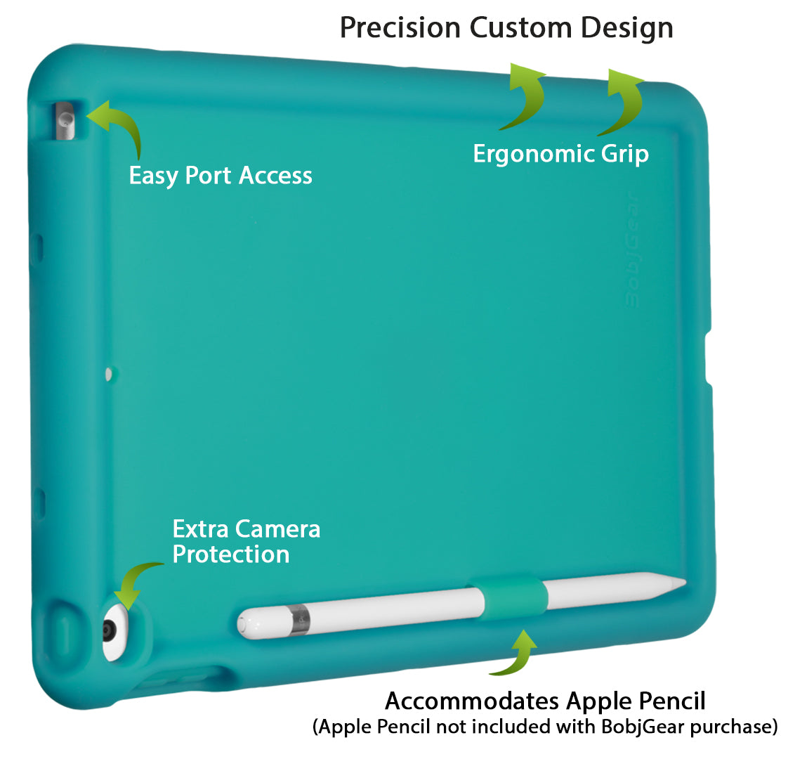 BobjGear Bobj Rugged Case for iPad 2018 6th Generation 9.7 inch - BobjBounces Kid Friendly  (Terrific Turquoise)
