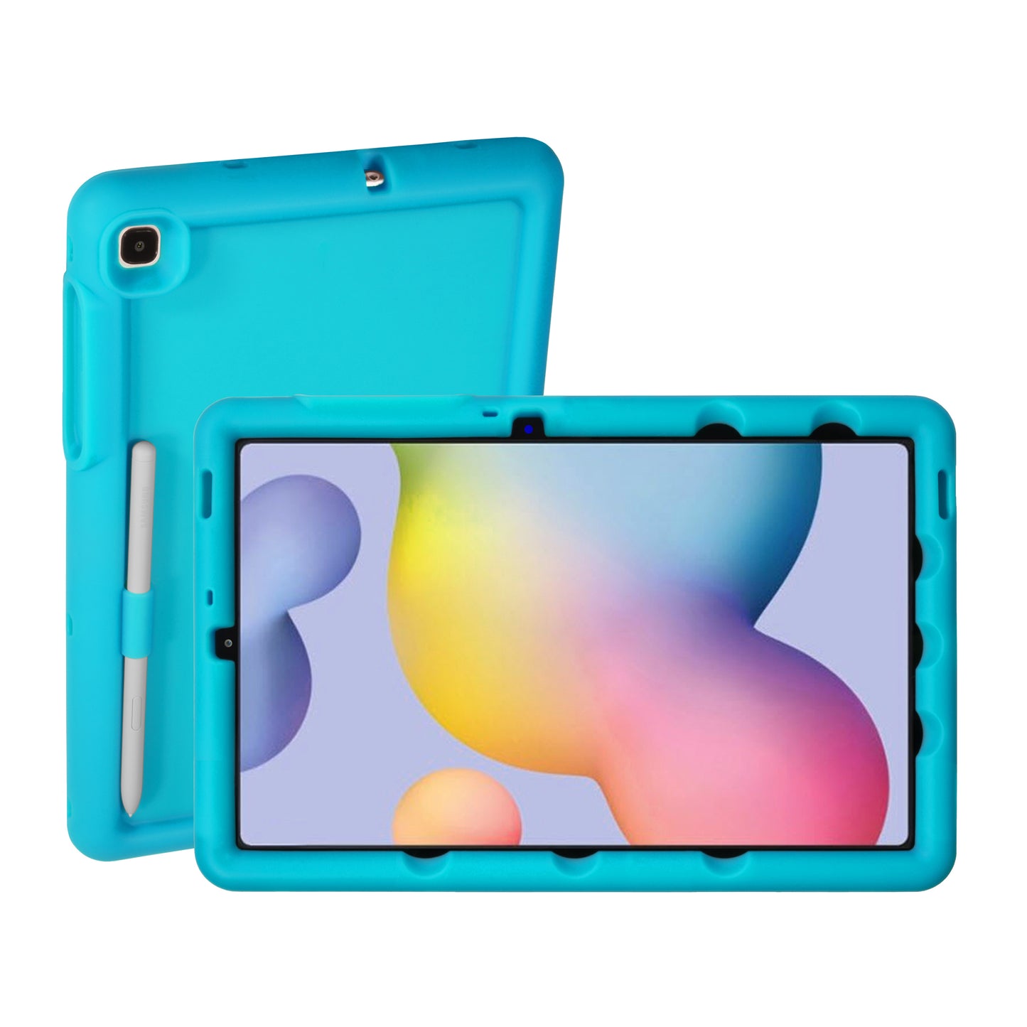 Bobj Rugged Tablet Case for Samsung Galaxy Tab S6 Lite 10.4 Model SM-P610 Kid Friendly (Terrific Turquoise)