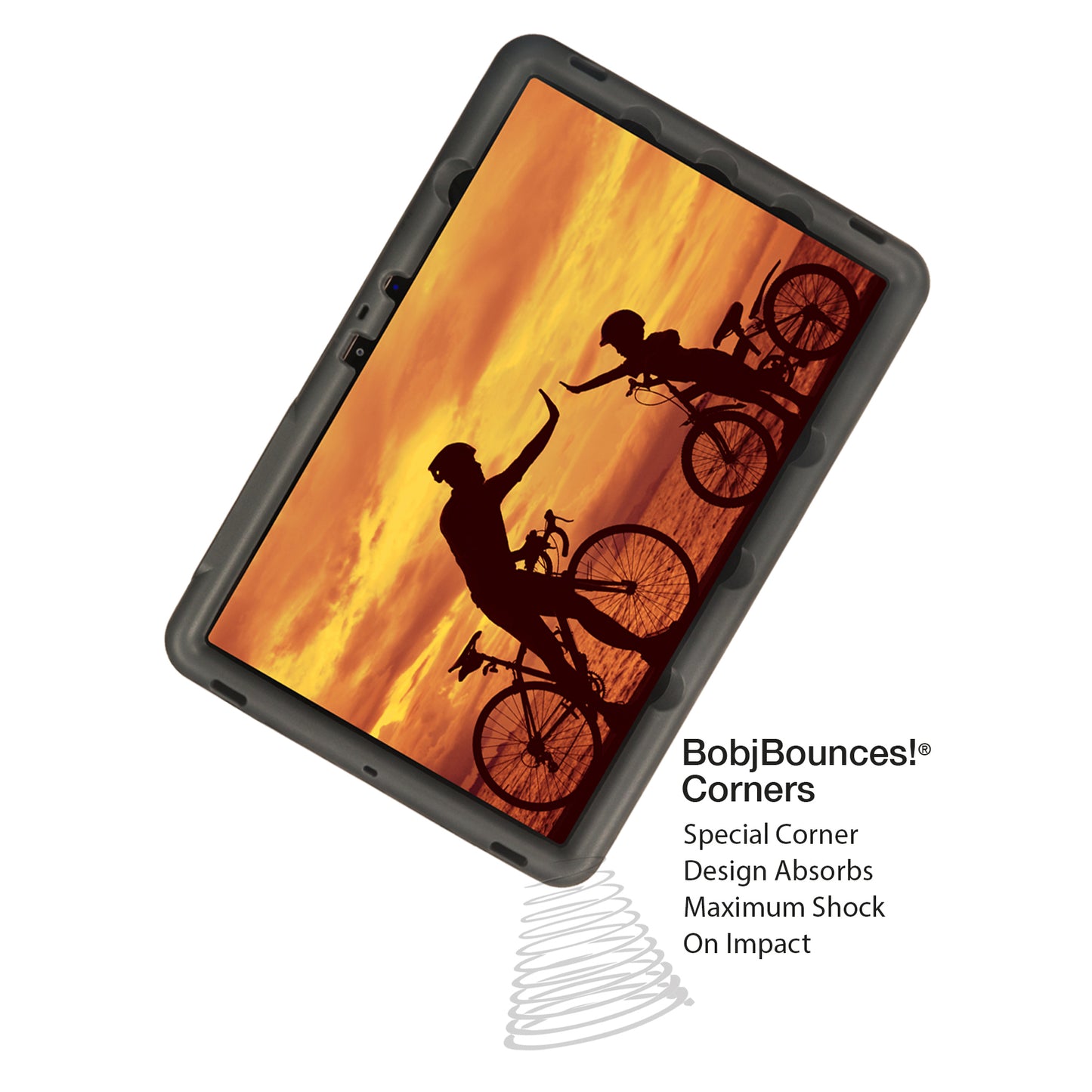 Bobj Rugged Tablet Case for Samsung Galaxy Tab S7 11 inch (2020) SM-T870 and Tab S8 (2022) SM-X700 (Bold Black)