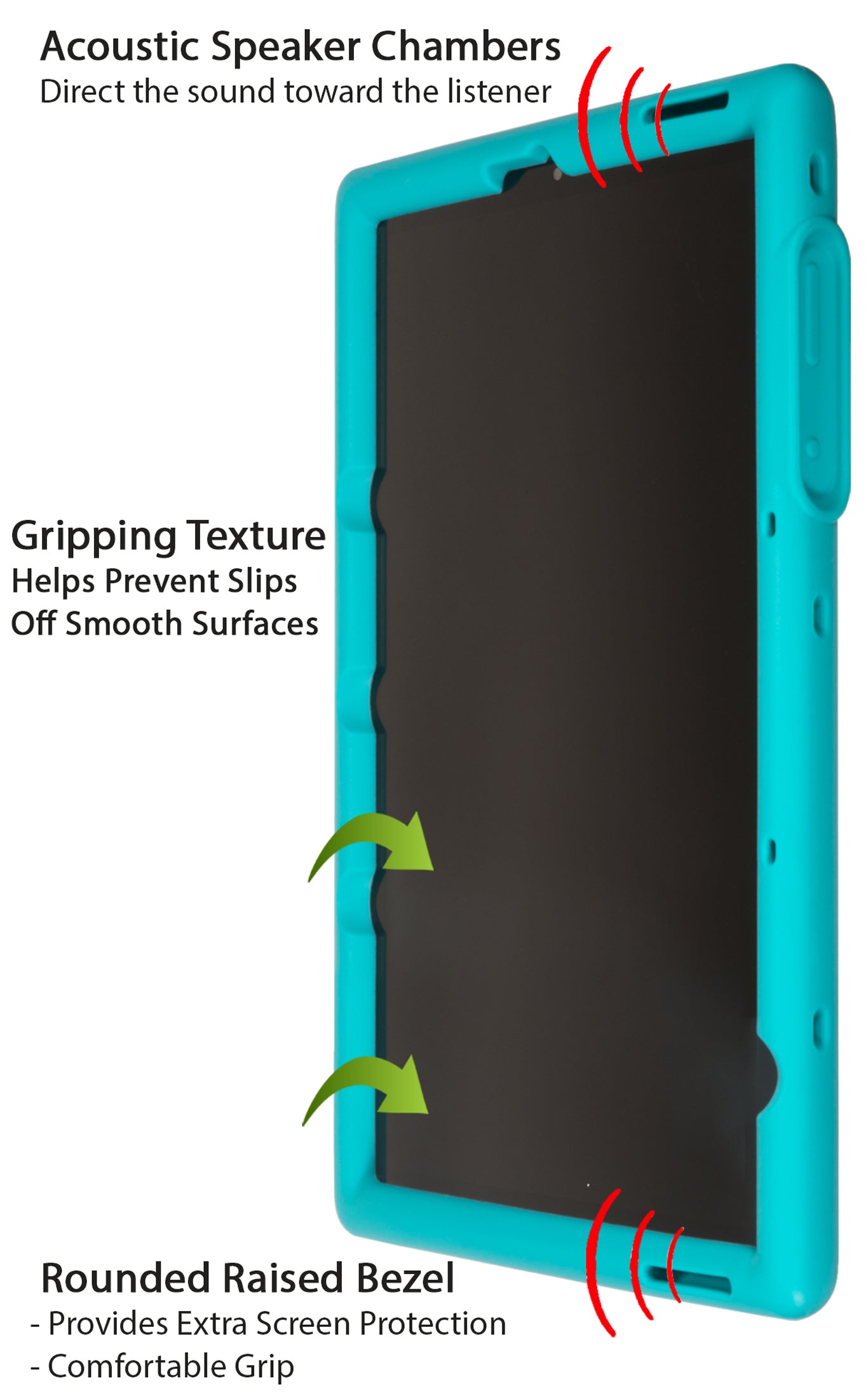 Bobj Rugged Tablet Case for Lenovo Tab M10 HD 2nd Gen 10.1 inch Models TB-X306F, TB-X306X - Terrific Turquoise