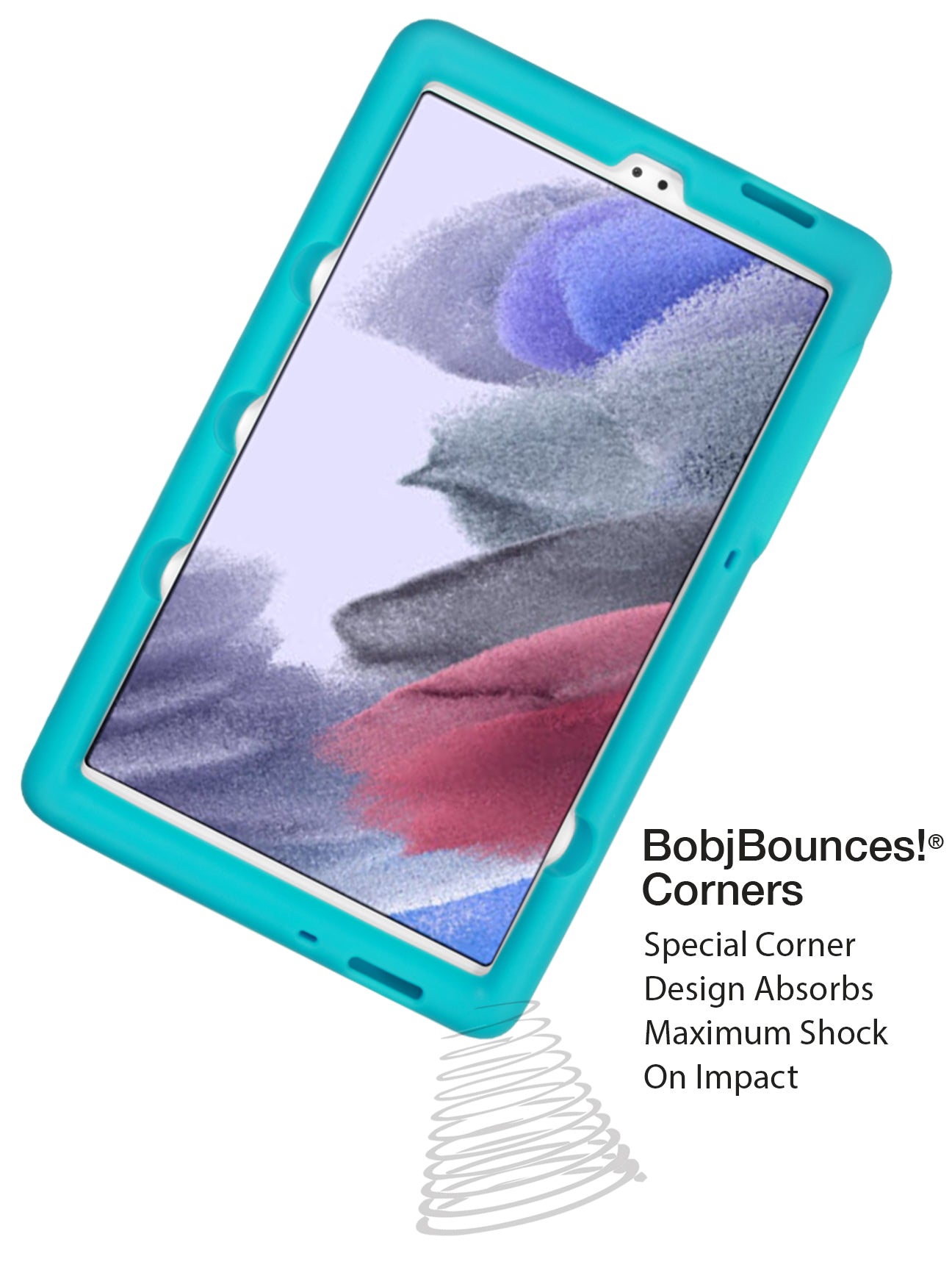 Bobj Rugged Tablet Case for Samsung Galaxy Tab A7 Lite 8.7 inch SM-T220, SM-T225, SM-T227 - Terrific Turquoise