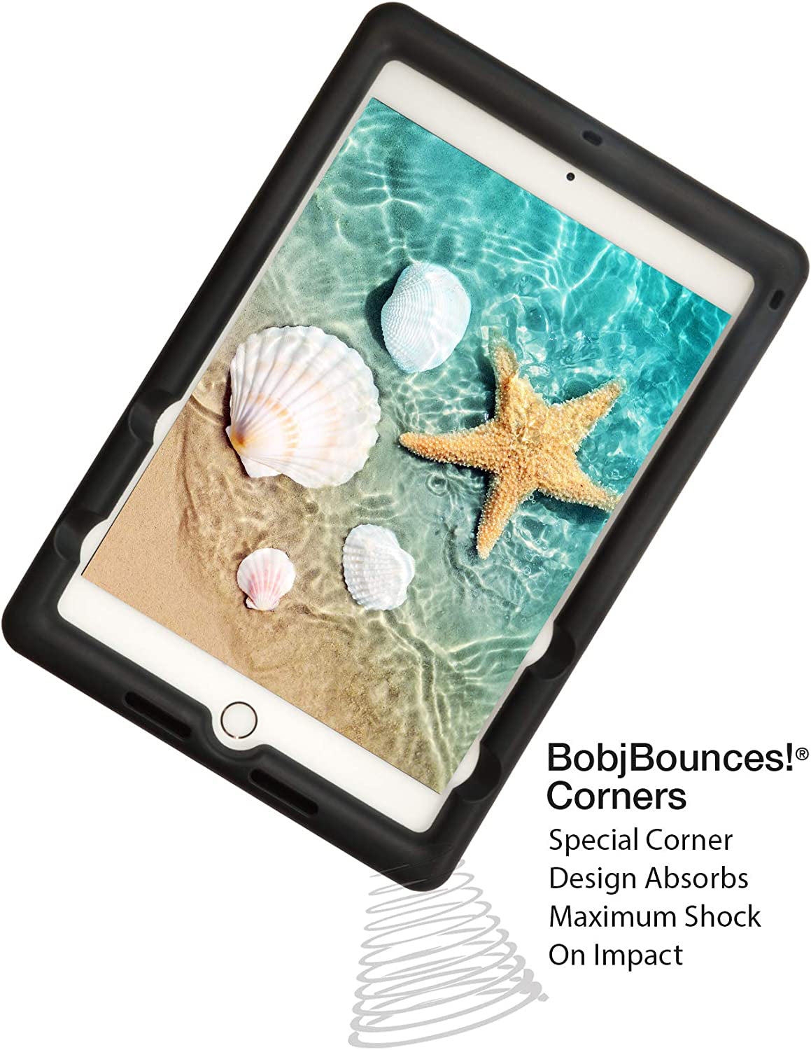 Bobj Rugged Tablet Case for iPad Mini 5 (2019) Kid Friendly (Bold Black)