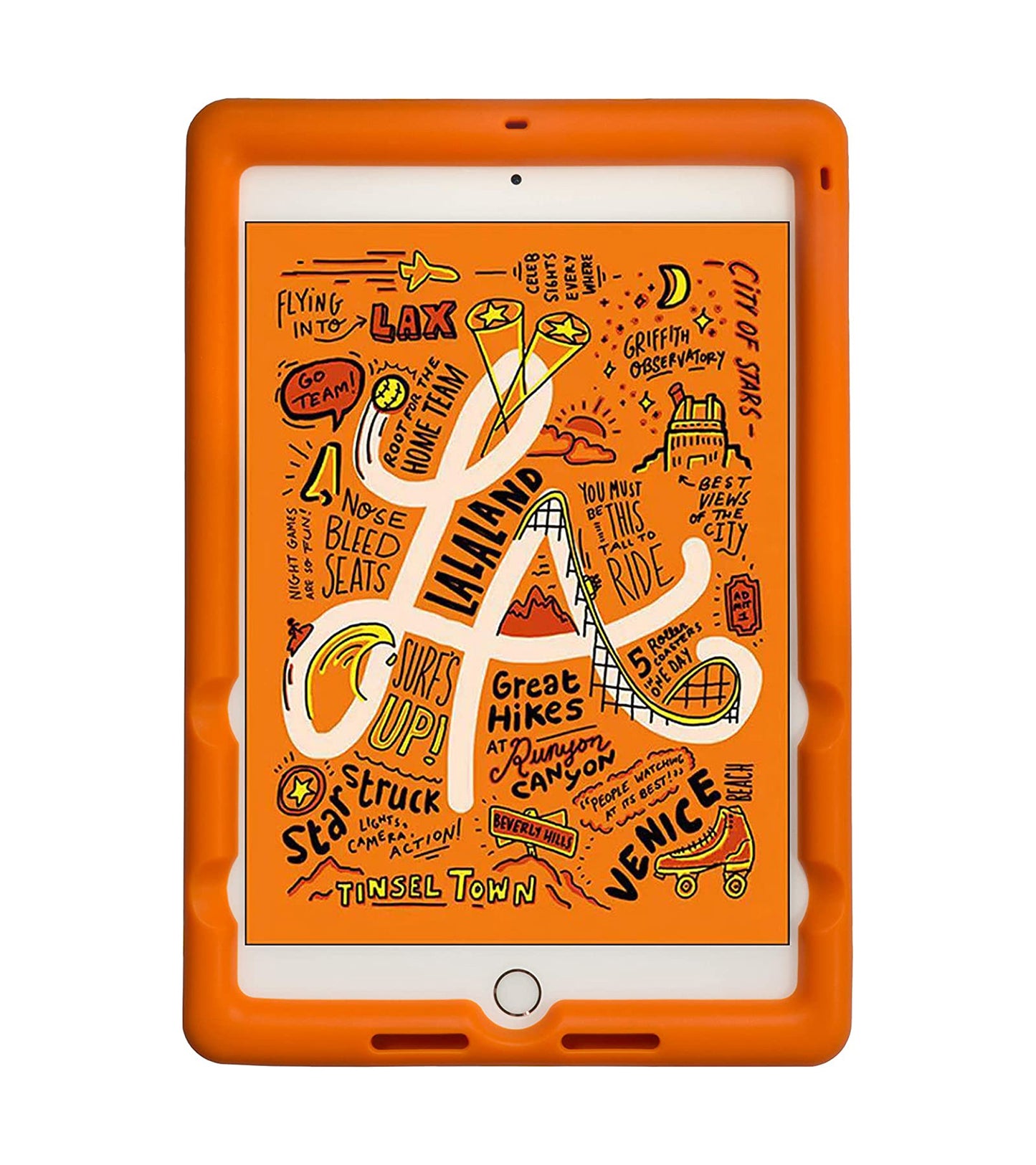 Bobj Rugged Tablet Case for iPad Mini 5 (2019) Kid Friendly (Outrageous Orange)