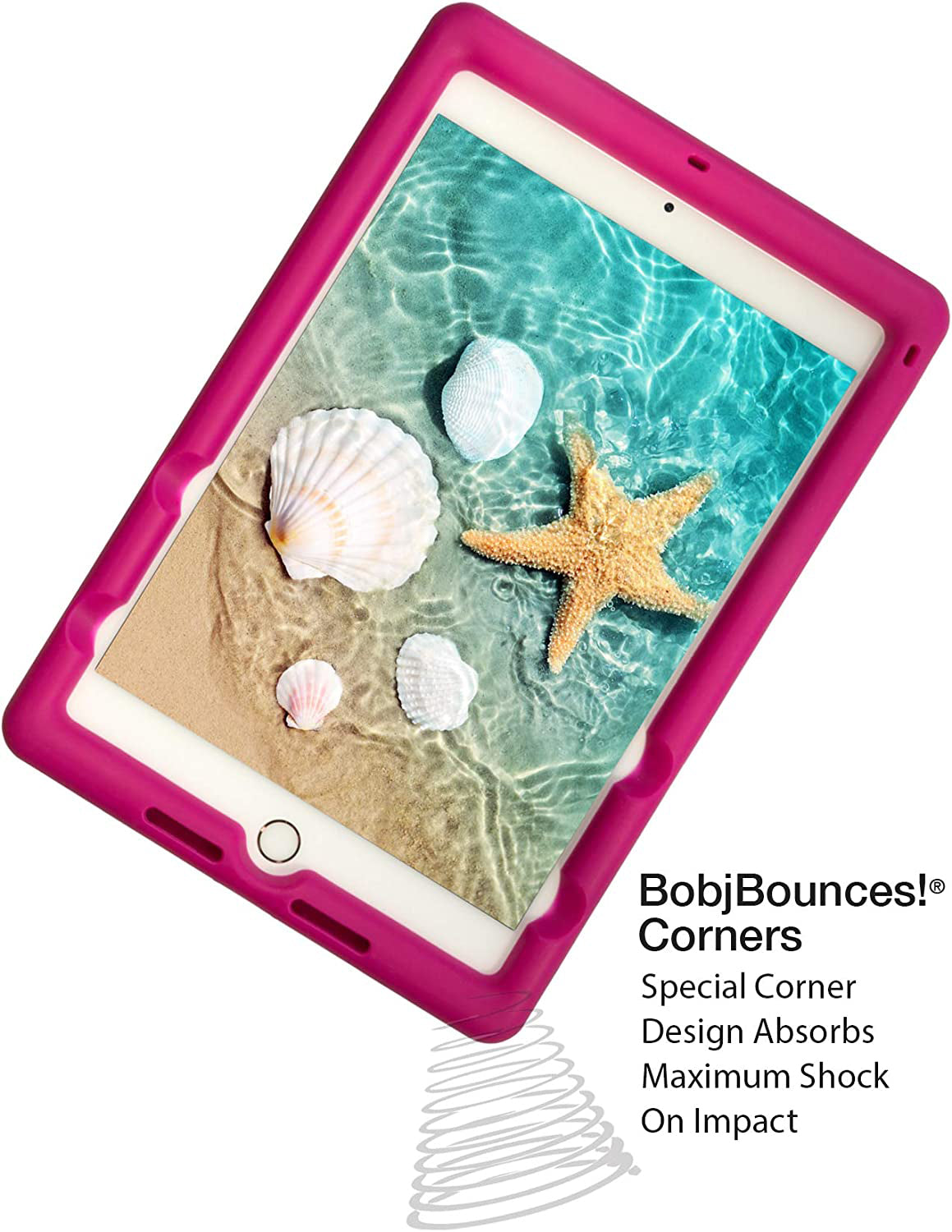 Bobj Rugged Tablet Case for iPad Mini 5 (2019) Kid Friendly (Rockin' Rasbperry)