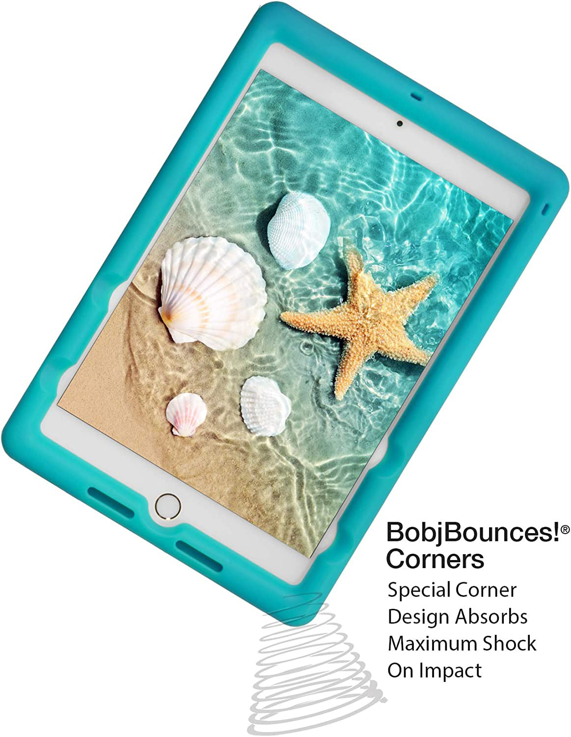 Bobj Rugged Tablet Case for iPad Mini 5 (2019) Kid Friendly (Terrific Turquoise)